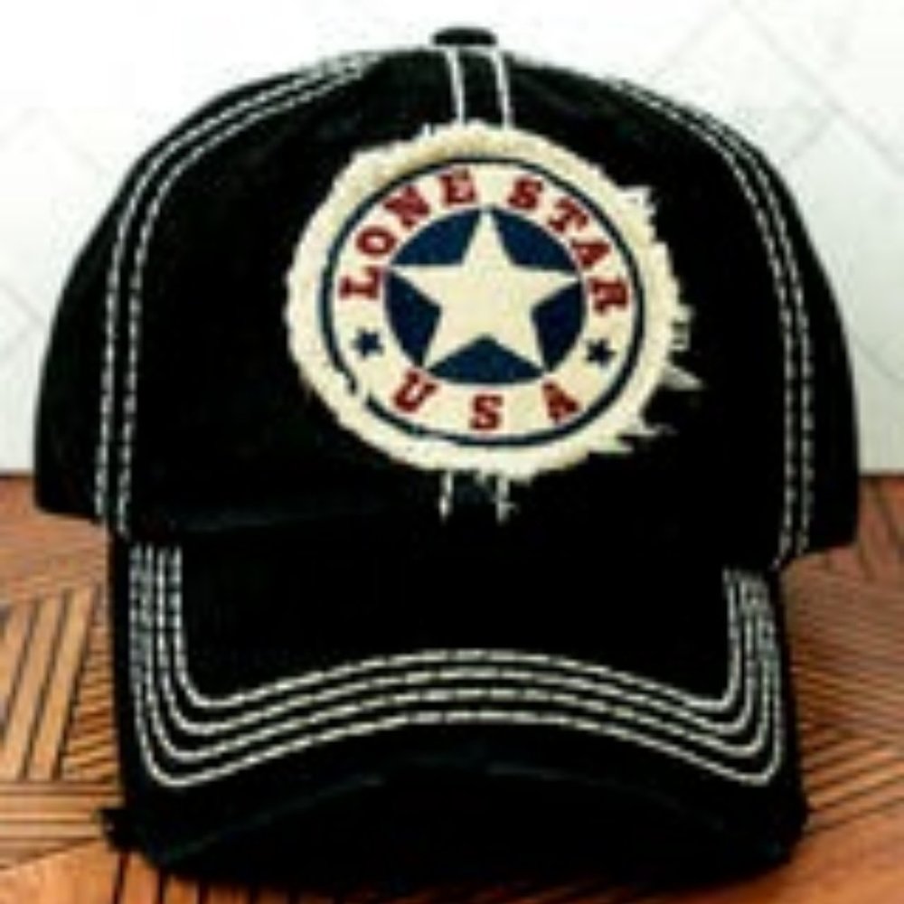NWT UNISEX LONE STAR CAP BLACK